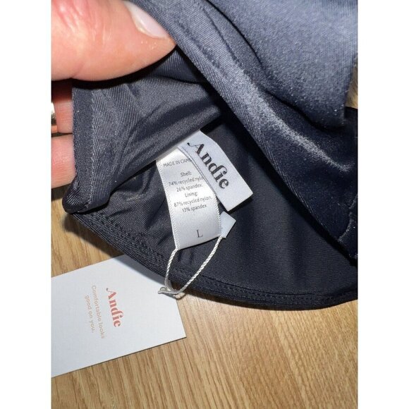 ANDIE SWIM The Scala Bikini Top Size Large Black Bandeau Strapless NWT E - Picture 7 of 7